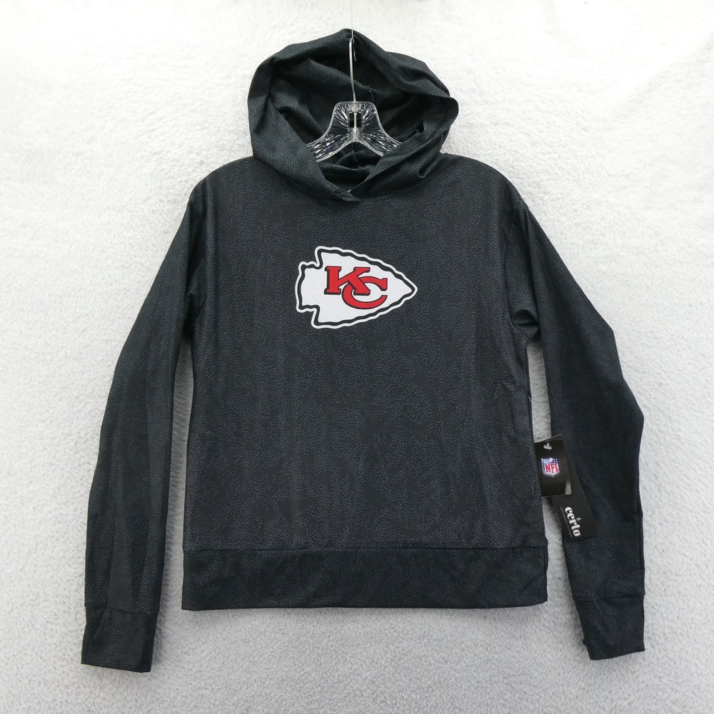 Certo Hoodie Womens Small Kansas City Chiefs Black Dot Logo Polyester Spandex
